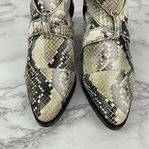Allsaints Summer Snake Leather Darcy Pointed Bootie 6 - Picture 4 of 9